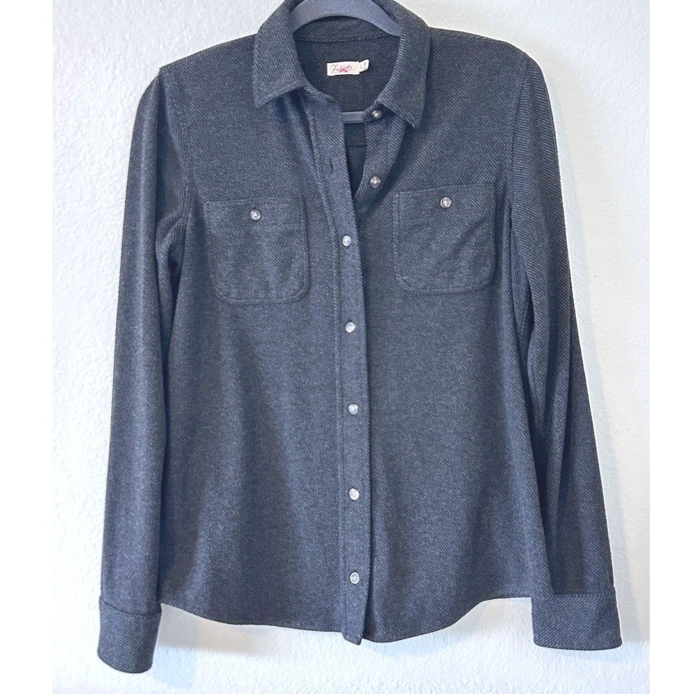 Faherty Legend Sweater Shirt Dark Gray SZ S